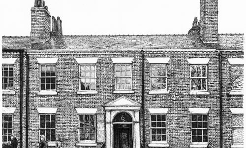 Park Square, Leeds, drawing by Simon Lewis