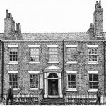 Park Square, Leeds, drawing by Simon Lewis