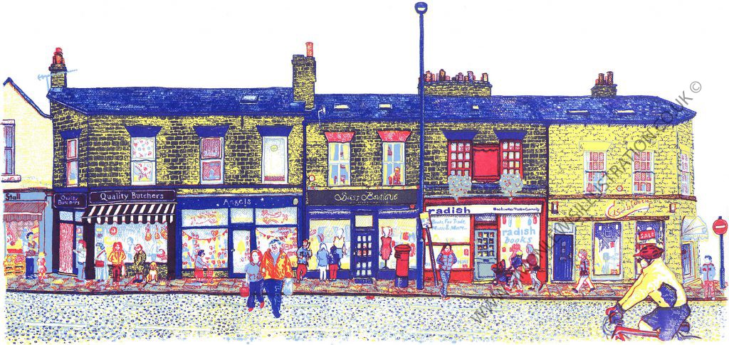 Harrogate Road - Chapel Allerton, Leeds screenprint by Simon Lewis