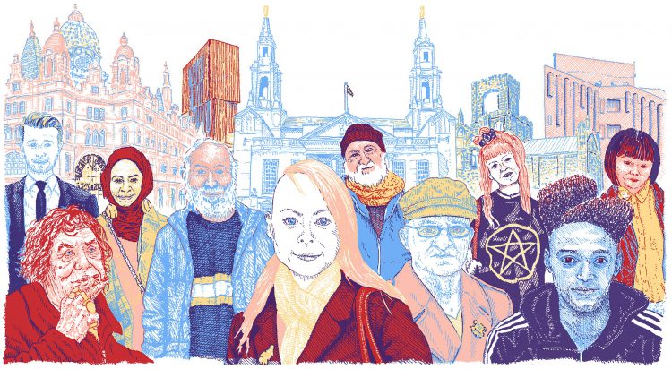 Humans of Leeds drawing, by Simon Lewis