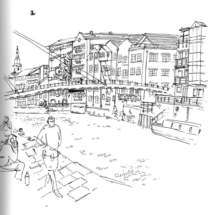 Calls Landing, sketch in Leeds by Simon Lewis