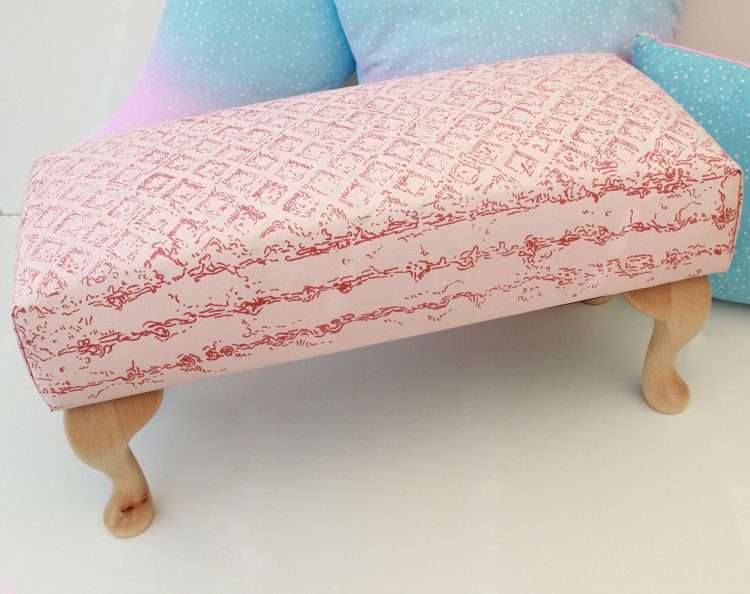 Pink Wafer footstool, by Simon Lewis