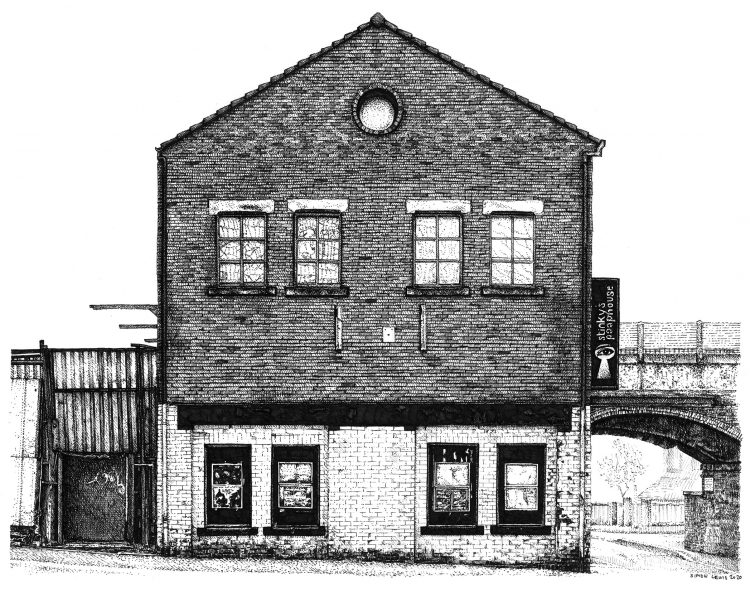 a drawing of Stinkys Peep House by Simon Lewis